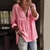 Women's Casual, Loose, Fashionable Long-sleeved Button-up Pullover Top