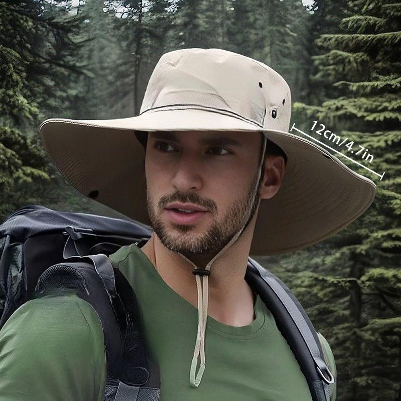 Western cowboy hat with large brim outdoor hiking fisherman hat sun shading sun protection fishing summer hiking hat