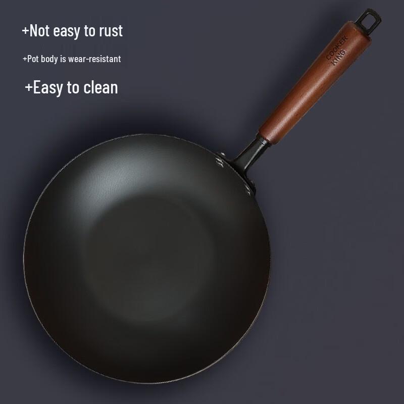COOKER KING 30cm Nitrided Wrought Iron Wok