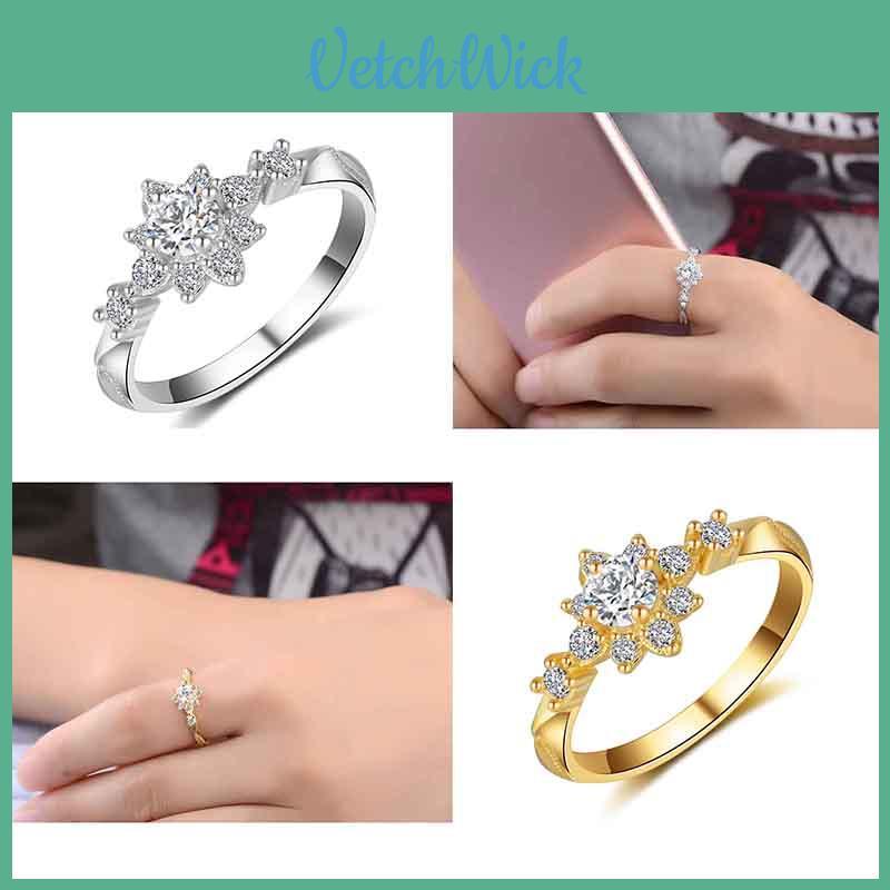 Womens Fashion Sweet Goldplated Elegant Crystal Rhinestone Wedding Ring