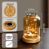 Solid Wood Glass Atmosphere Lamp & Candle Holder with High Transparency Incense Burner for Wax
