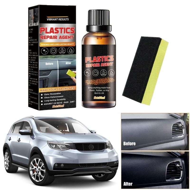 Vehicle Plastic Rejuvenation Revitalizing Agent Set for Long Lasting Gloss & Color Restoration, Strong Weather Resistant