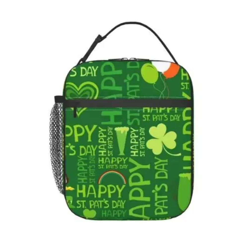 3D St.patrick Day Clovers Insulated Lunch Bag Many Green Clover Lunch Box Lunch Bag for Women Food Tote Bags Reusable