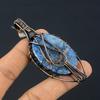 Azurite Pendant, 999 Copper Wire Wrapped Gemstone Jewelry, Handmade Pendant, For Thanksgiving
