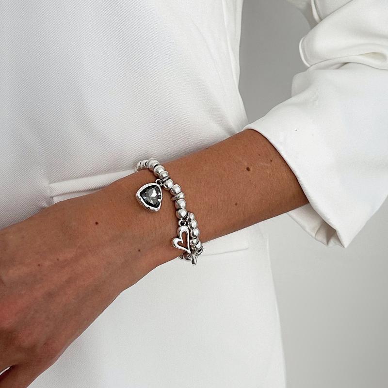 Retro Schwarzes Herz Anhänger Armband Verstellbare Kette Trendiger Kreativer Damen Party Schmuck Geschenk