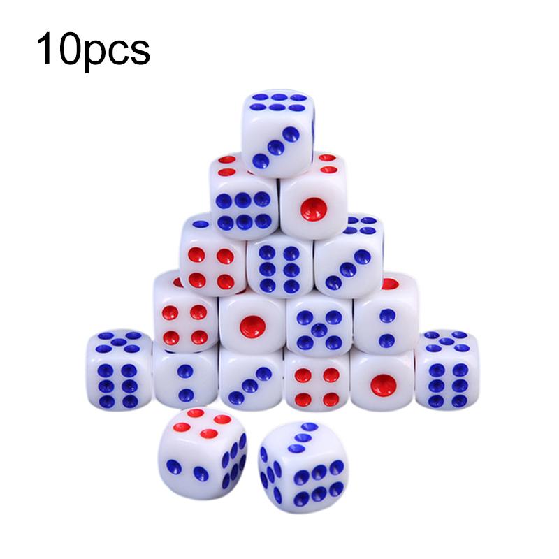10/20/30/40/100pcs Dice 10mm Classics Rounded D6 Blue Red Dice for Board Games Poker Game Bars KTV Puzzle Entertainment Dice TMZ