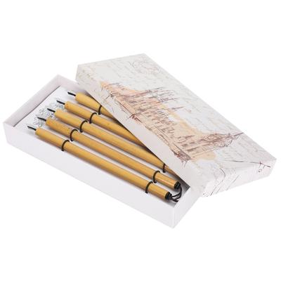 5Pcs Dip Pen Handcrafted Manga Calligraphy Vintage Bamboo Drawing Painting Kit School