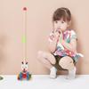 Holz Animal-Themed Push and Pull Walker Toddler Walking Aid Toy Sturdy Wooden Pull Toy for Boys Girls