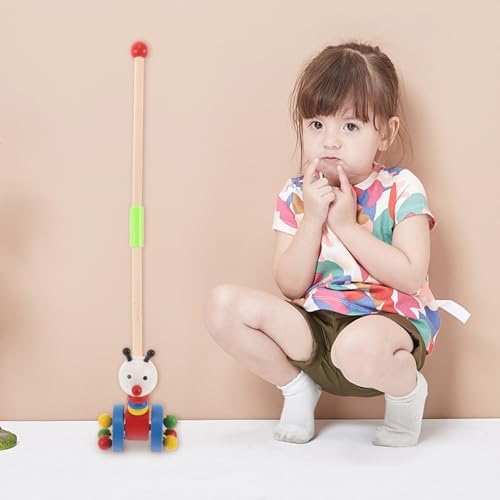 Holz Animal-Themed Push and Pull Walker Toddler Walking Aid Toy Sturdy Wooden Pull Toy for Boys Girls