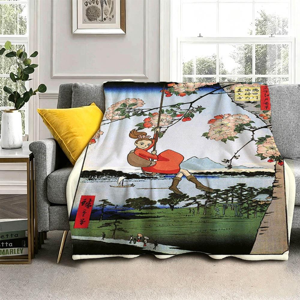 New G-Grave Cartoon F-Fireflies Movie 3D Flannel Blanket Soft Throw Blanket Art For Home Decor Bedroom Bed Sofa Picnic Fans Gift