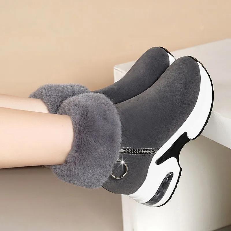 Autumn Winter Women's Warm Running Shoes Platform Winter Boots, Ankle Boot Women's Casual Shoes, Women's Zipper Ankle Boots, Women's Boots