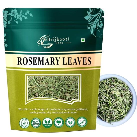 BrijBooti Rosemary Leaves for Hair Growth (100g) | FSSAI, GMP, ISO | Prepare Rosemary Water for Hair | rosemary leaves | Use for Seasoning 100GM