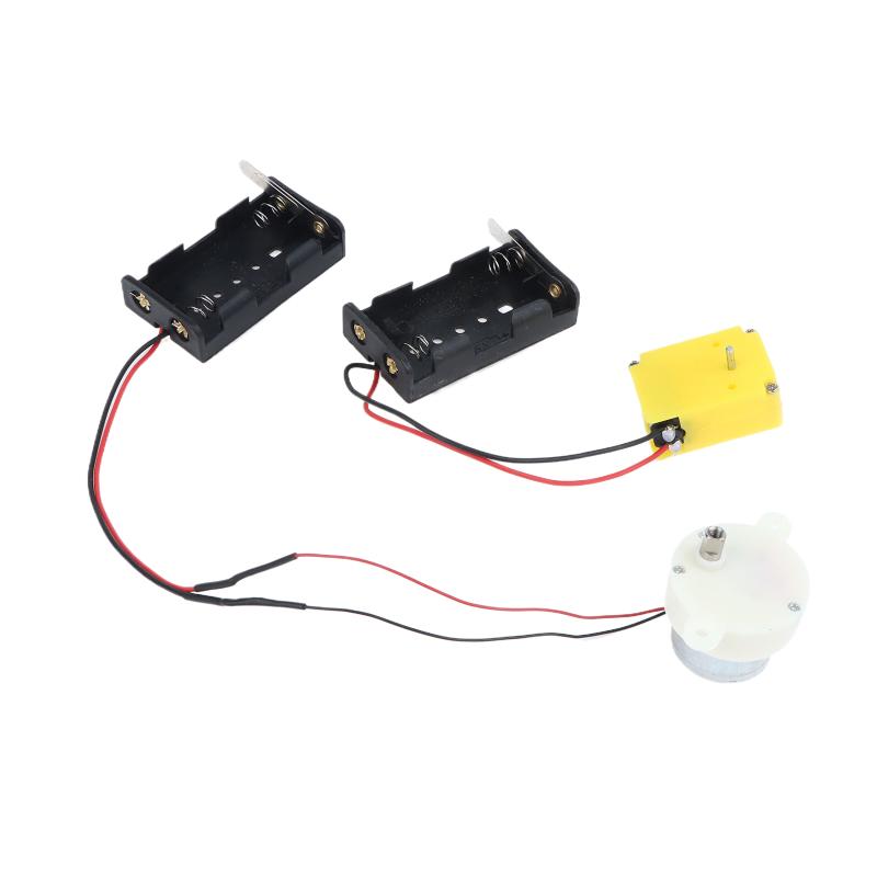 1Pc 130 Motor Kit With 2 Slots Battery Storage Case And Switch 22000 Rpm Mini Student Diy Electronic Motor Circuit Models Kit