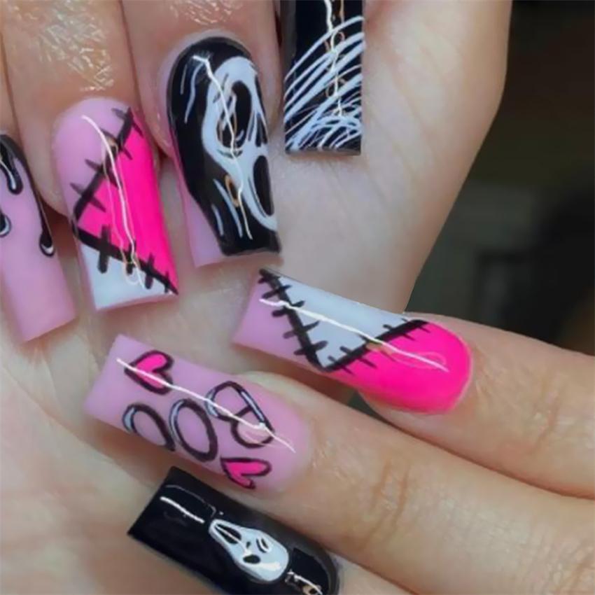 24Pcs Love Ballerina Press On Nails Set Full Cover Artificial Fake Nails Professional Adhesive Free False Nail Art