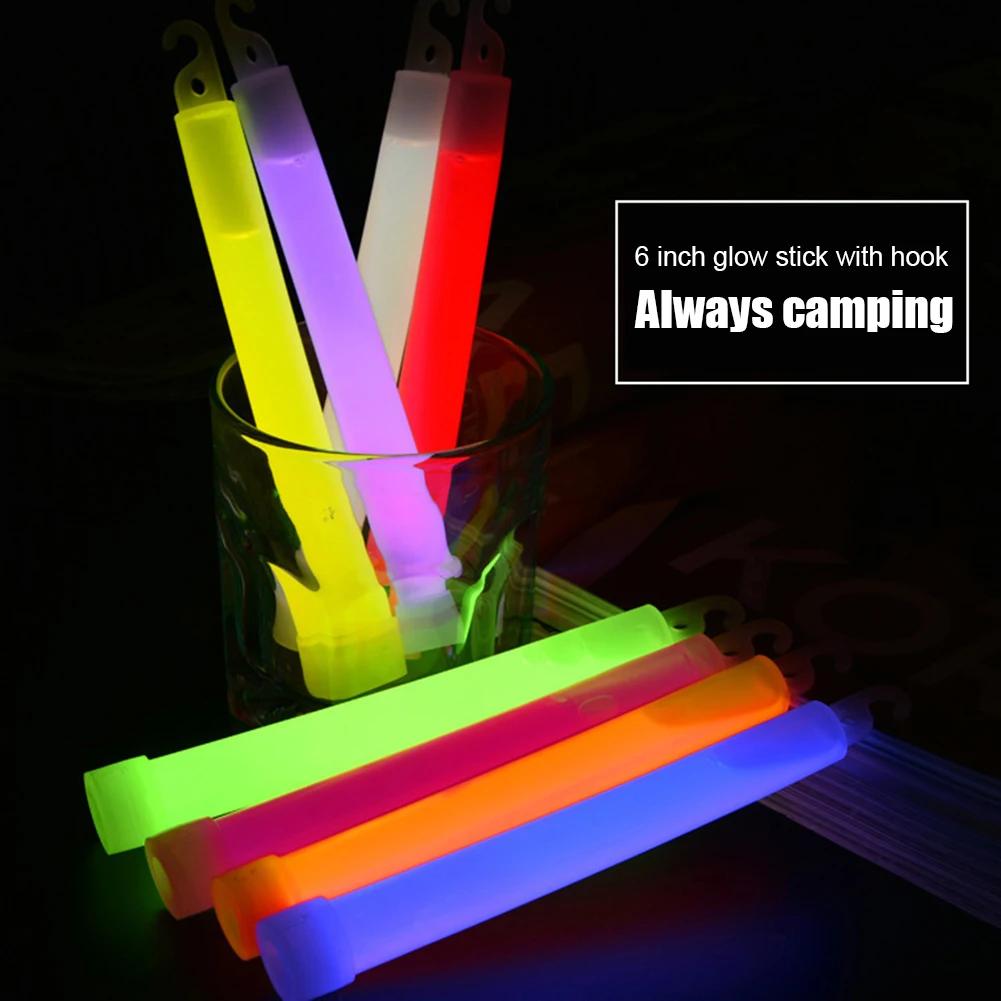 30pcs Glow Light Sticks Waterproof Military Concert Party Light Stick with Hook Camping Hiking Walking Festival Supplies