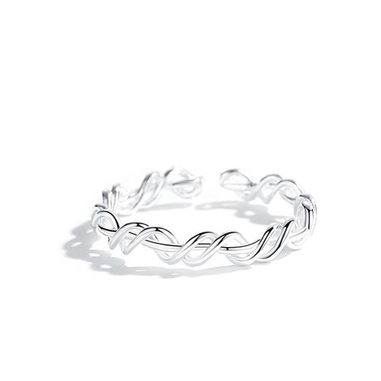 Intertwined Silver-Plated Women's Ring - Stylish, Minimalist Design