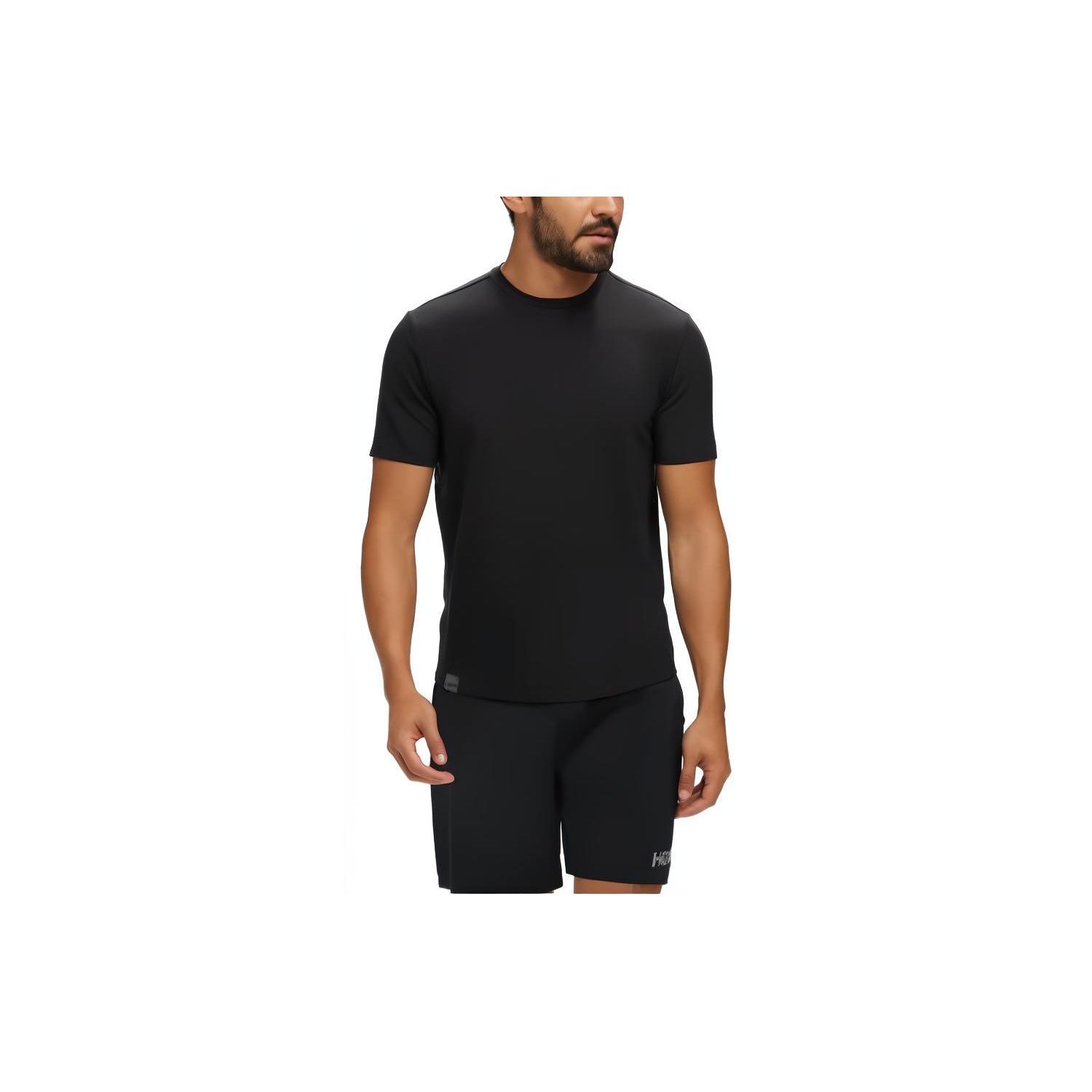

Hoka One One Essential Tee Однотонная футболка с круглым вырезом, приталенного кроя, с коротким рукавом, мужская, топы, черная 1141757-BLK S