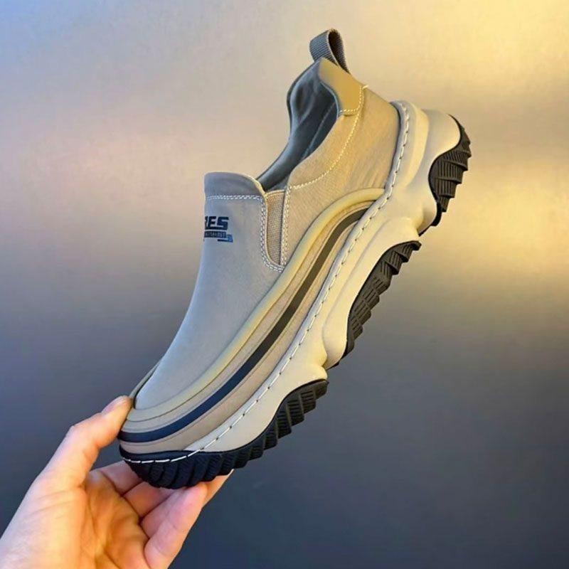 

Мужская обувь новая модная универсальная дышащая повседневная парусиновая обувь мужская нескользящая и износостойкая обувь на одной педали 39 хаки