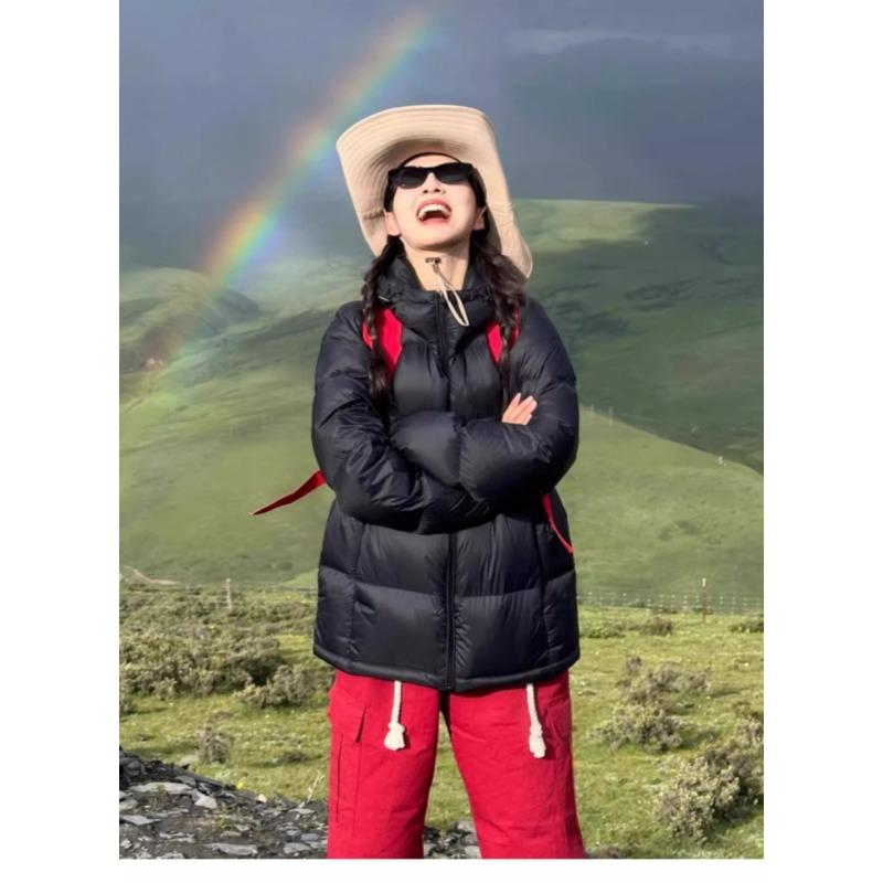 Women Black Short Length Hooded Thickened Padded Winter Cotton Coat