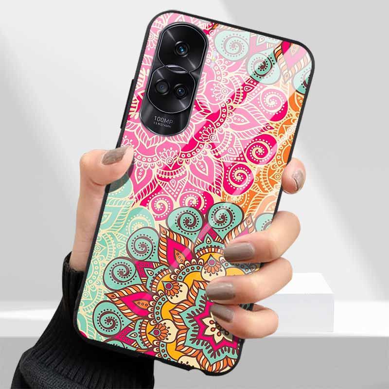 Tempered Glass Hard Cover For Honor 90 Lite 5G Case Lovely Marble Funda Coque For Honor 90 Pro Honor90 90Lite 90Pro Phone Shells