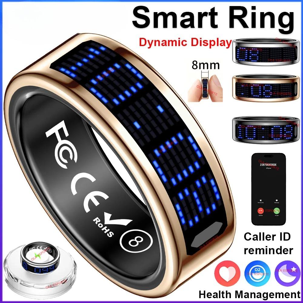 New Ultra-thin Lightweight Smart Ring Multi-functional Display Heart Rate Health Caller ID Reminder Motion Detection Waterproof