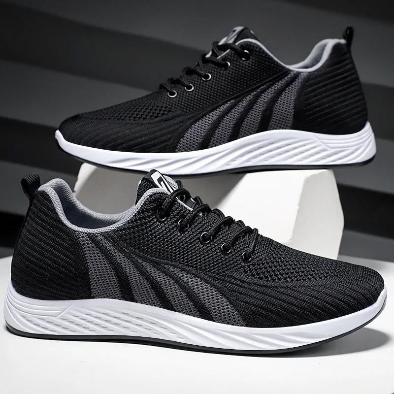 New sports Men's shoes Breathable trendy Sneakers Casual lace up light footwear non slip running shoes Zapatos Homme