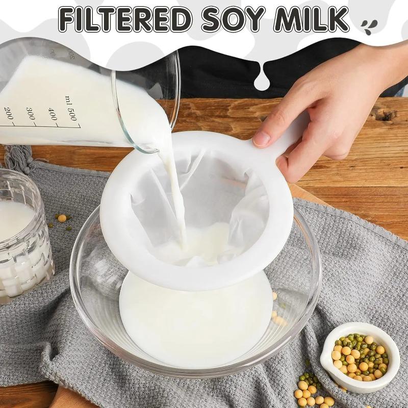 200 Mesh 400 Mesh Kitchen Filter Fine Mesh Strainer Sieve Nylon Filter Spoon Plastic Soy Milk Juice Yogurt Food Strainer Kitchen Utensils