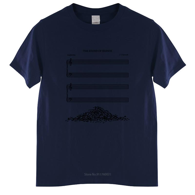 Homme T Shirt Summer Unisex Tshirt The Sound of Silence T Shirt Sheet Music Visual Puns Punny Simon and Garfunkel Brand Top Tees