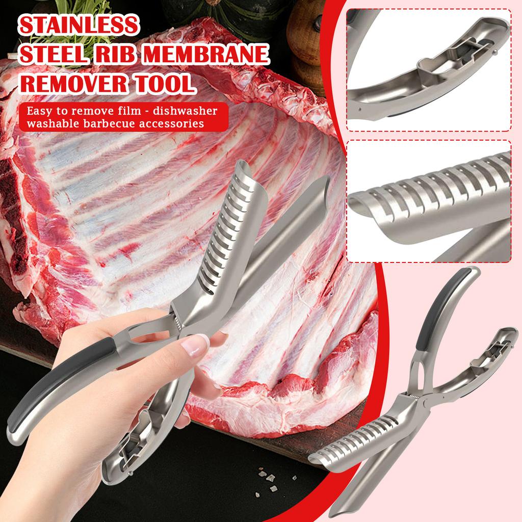 Rib Prep Pro Rib Membrane Remover Tool Guide Trimming Peeling Ribs Rib Membrane Remover Grilling Tools BBQ Rib Preparation Tool