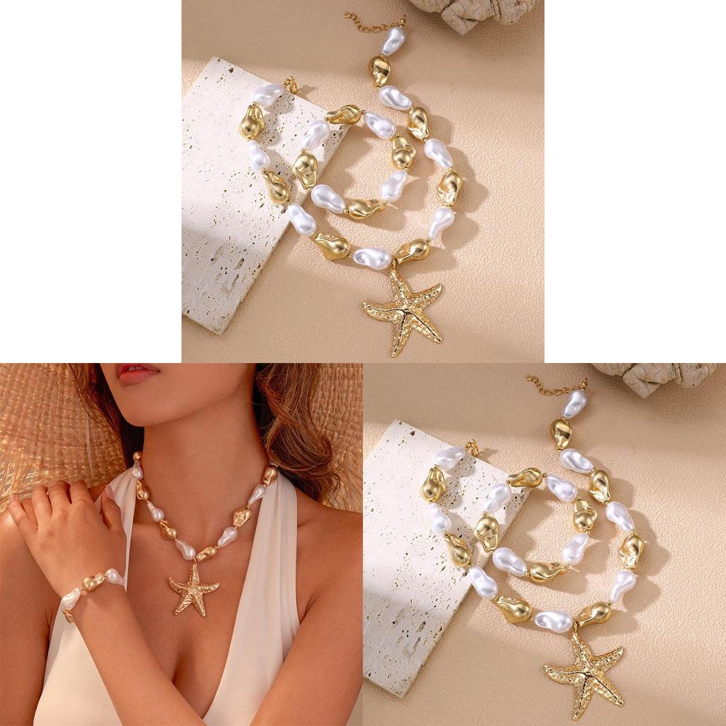 Womens Geometric Necklace With Alloy Star Pendant For Women Summer