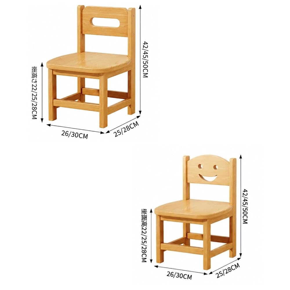 WXQ Children's Wooden Low Chair with Backrest, Mini Chair, Cottage Style, for Dining Room,