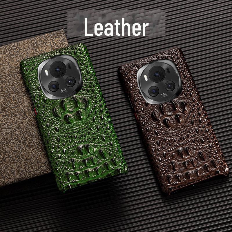 Crocodile skull genuine leather protective cover for Honor Magic3 mobile phone.