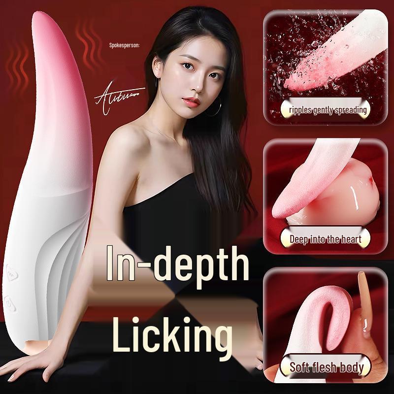 Schüchterne Zungenheizende Stille Vibrator: Realistischer Leckstab zum Reizen