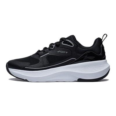 Li Ning Soft Go Comfortable Lightweight Non-Slip Wear-Resistant Breathable Low-Top Casual Shoes Women Sneaker Black White AGLT126-2