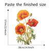 Hand-Painted Poppy Flower Wall Sticker Self-Adhesive for Study Bedroom Living Room Home Decoration