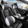 PU Leather Car Neck Pillow Memory Foam Auto Rear Seat Back Headrest Lumbar Supports Travel Cushion Cover Auto Accessories