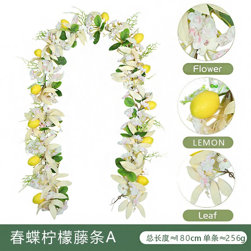 Simulation Spring Vine Cherry Blossom Vine Home Decoration Vine Lemon Fruit Simulation Plant Decoration Simulation Vine
