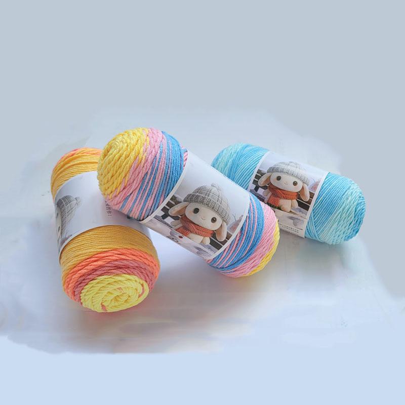 5-Ply Colored Combed Cotton Baby Yarn for Hand-Knitting and DIY Crochet Projects, Ideal for Flower Bouquets and Medium-Thickness Blankets