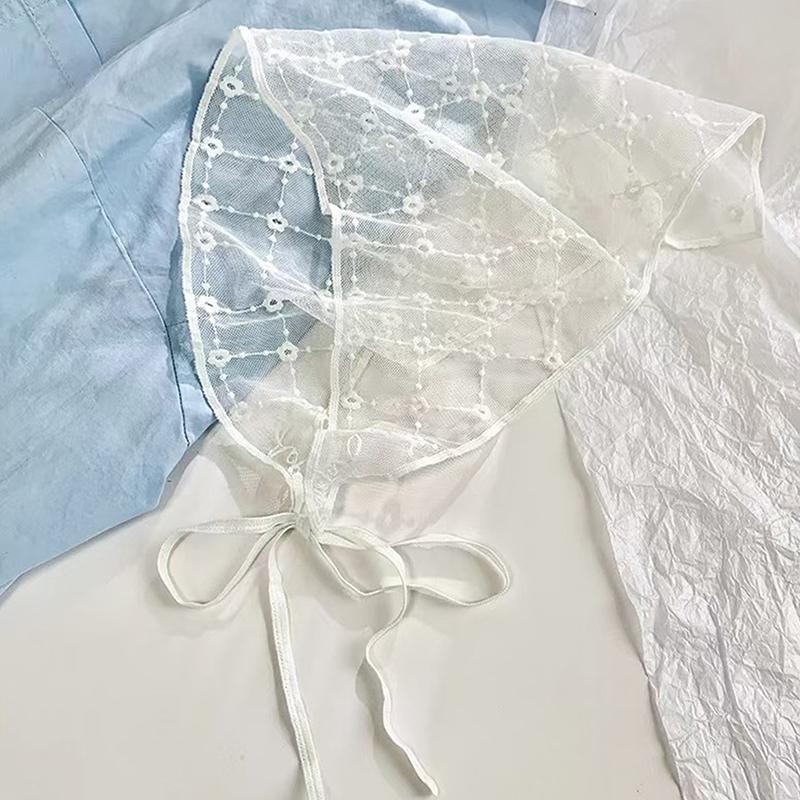 Sweet Triangle One-Piece Belted Overlap Lace Skirt Apron  Lace Trim Half Skirt Butt Curtain Spring Headscarf Accessories