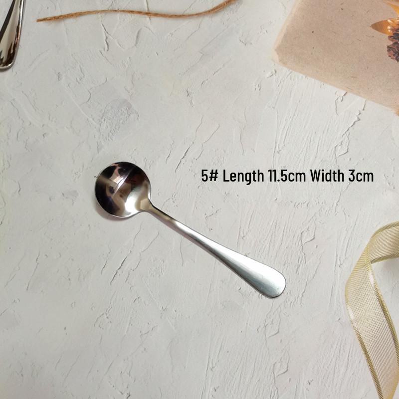 Korean-Style Stainless Steel Large Round Head Soup Spoon, 20cm