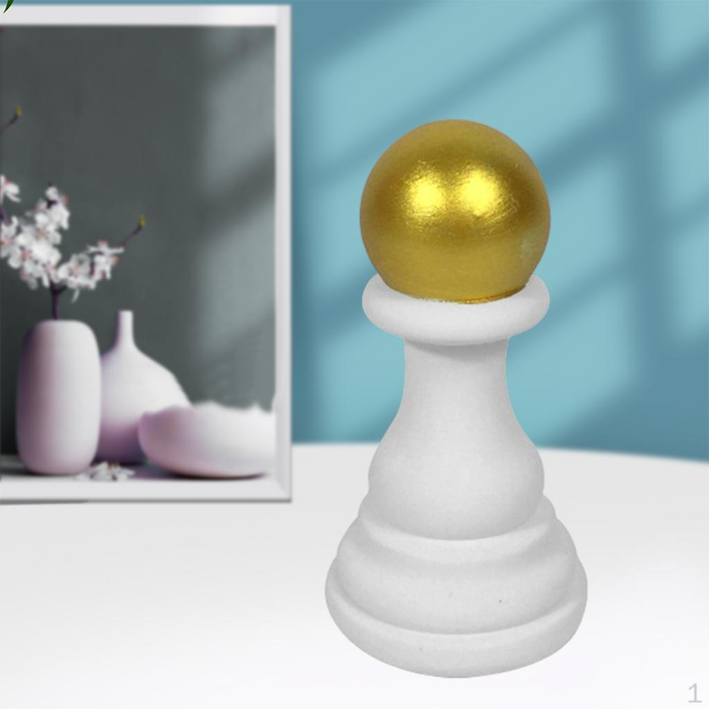 

2pcs Chess Pieces Statue Sculpture Collectible Figurine Resin Crafts Home Decoration Contemporary Pawn
