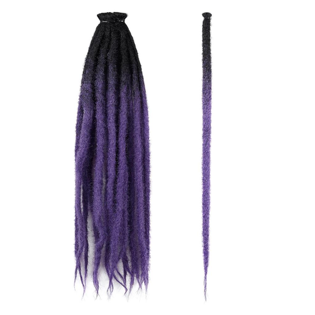 24-Inch Single Strand European & American Felt Dreadlocks Wig – Hand-Crocheted Extensions for Street Dance