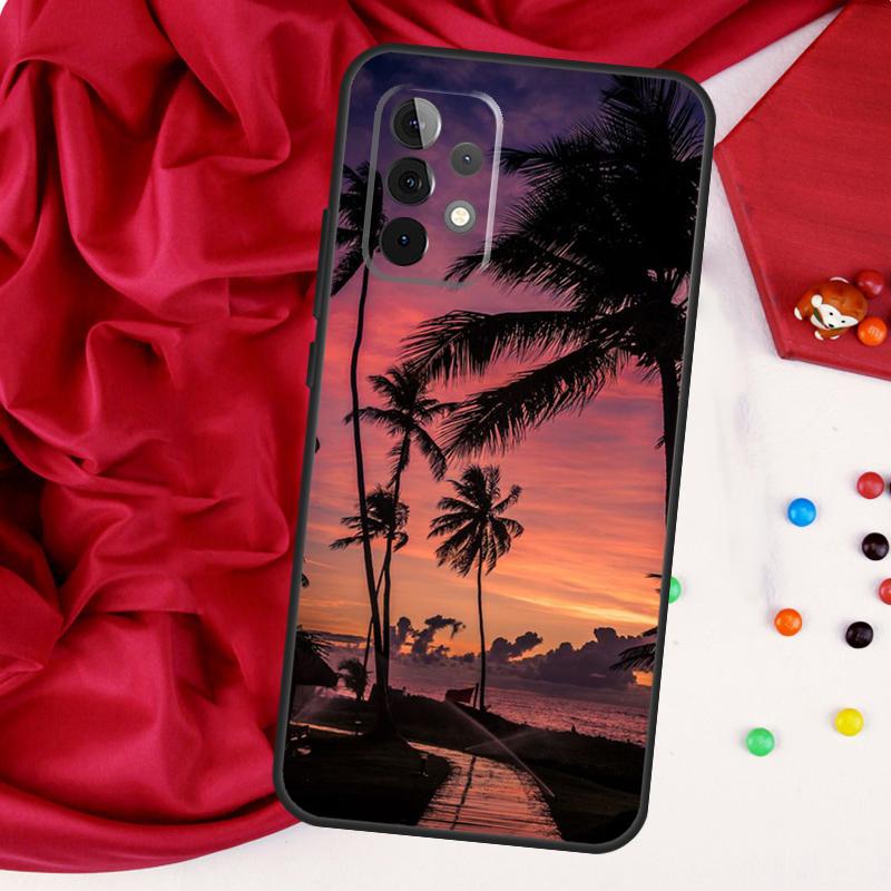 sunset palm trees For Samsung Galaxy A15 A55 A53 A33 A35 A22 A32 A52 A54 A34 A14 A56 A36 A26 A16 A05 A06 Case