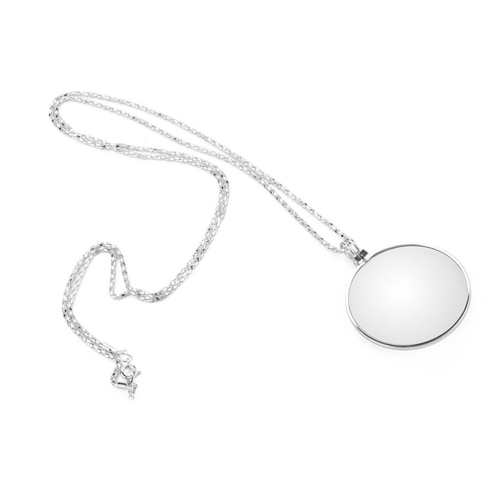 

Vintage Glass Lens Magnifying Glass Loupe Chain Necklace Magnifying Pendant Necklace Necklace Magnifier Watch Repair срібний