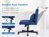 Modern Home Office – Height-Adjustable Swivel Chair without Armrests with Quiet Casters & Cushion – Elegant Fabric Chair for Study & Living Room