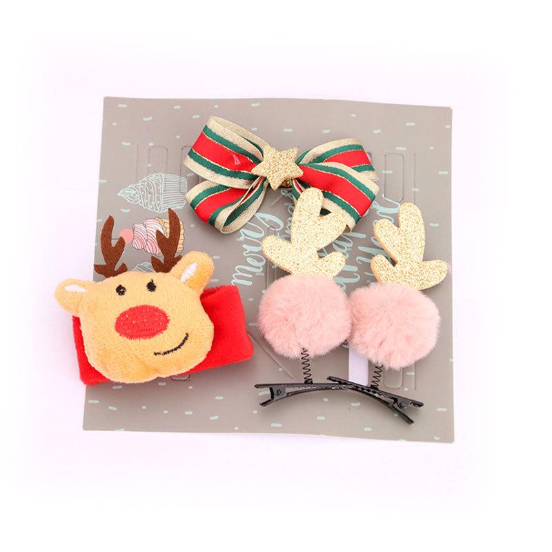 Sada vánočních ozdob Sponka do vlasů Dárek Náramek Plácací náramek 4dílná Dětská dárková sada