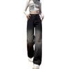Commuter Simple Wide-leg Jeans Women's Spring and Autumn Models New High Waist Loose American Style Gradual Change Straight Jeans