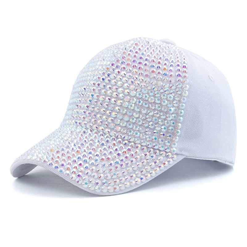 Neue Frauen Diamant Inlay Kappe Einfache Plain Baseball Kappe Weibliche Einstellbar Casual Outdoor Streetwear Fashion Hut
