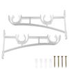 2pcs Curtain Rod Bracket Aluminum Alloy Heavy Duty Rust-Resistant Easy Install Double Holder For Living Room Bedroom Kitchen