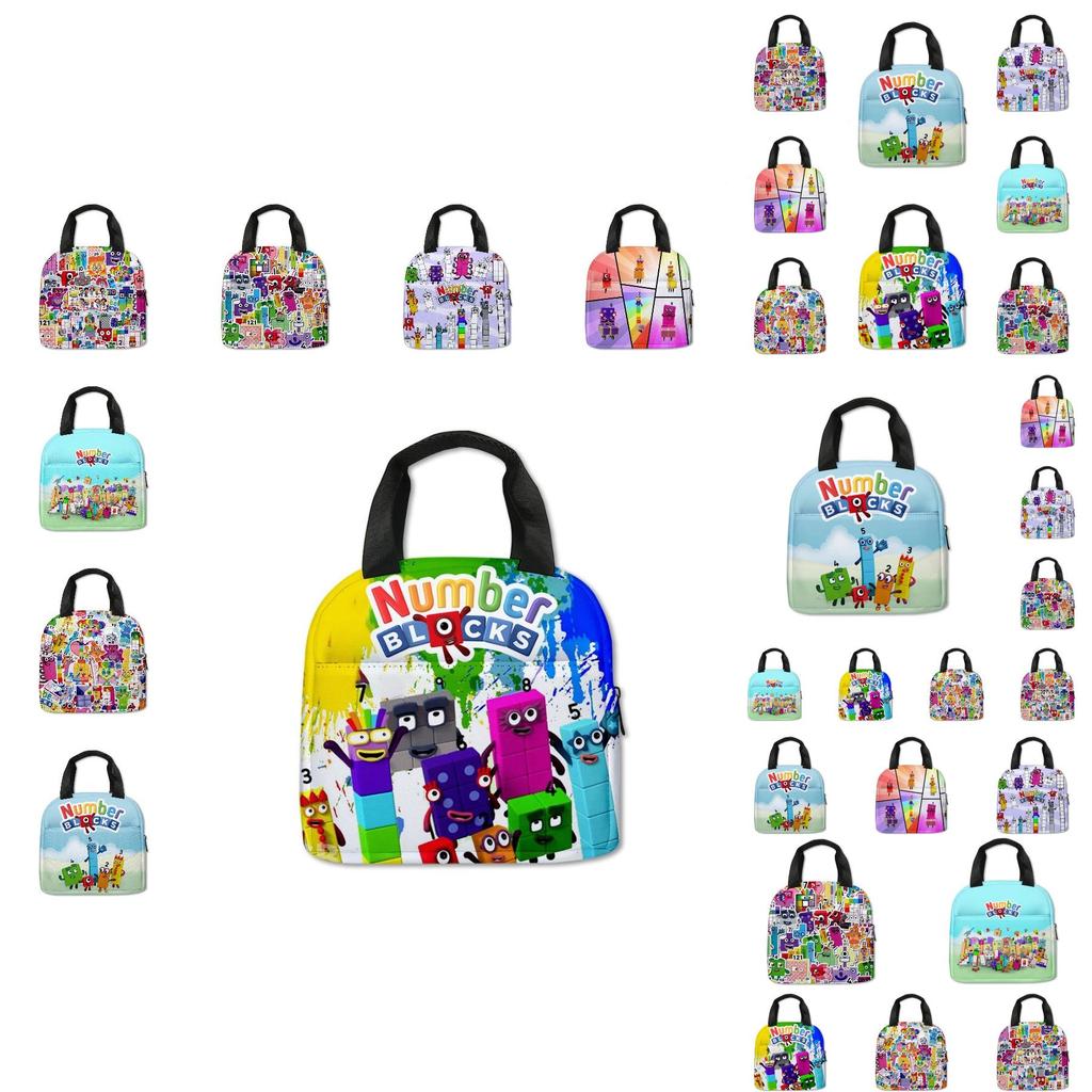 Numberblocks Digital Building Blocks Insulated Lunch Bag For Elementary School Students